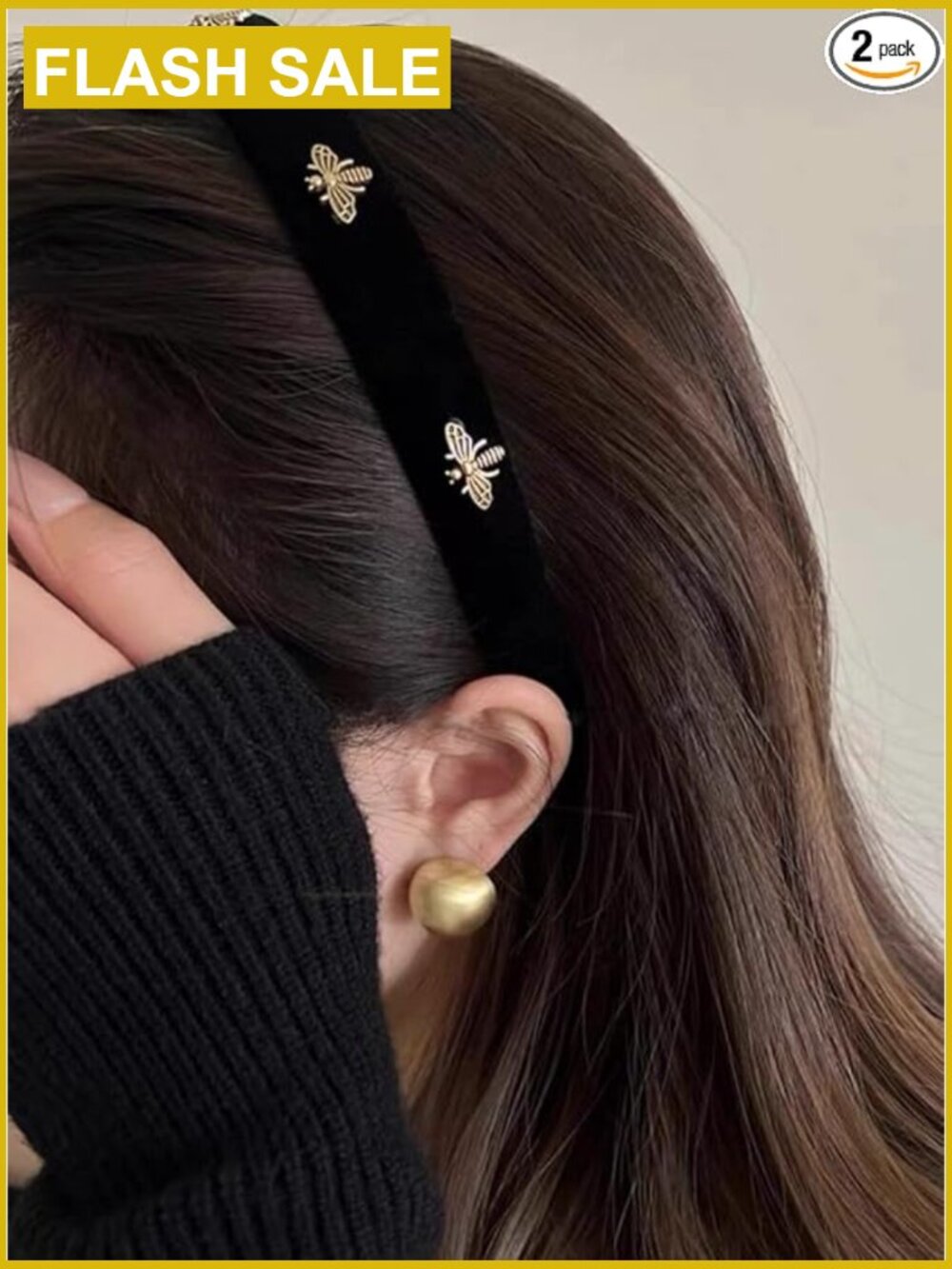 Velvet Headband Set with Pearl Accents Women's Hair Accessory - Picture 1 of 7